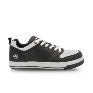 Airwalk Arena Low Top Composite Toe Mens Industrial Work Shoes, Black/White, Size 7.5, Wide, Comfortable & Light Work Shoes for Men, Electric Hazard, Slip Resistant