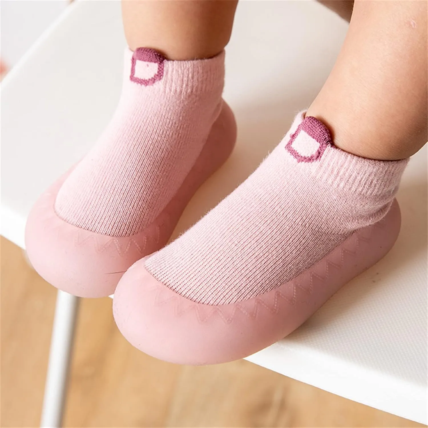 Baby Sock Shoes Infant Boys Girls Socks Shoes Toddler Fleece Warm Floor Socks Non Slip Prewalker Shoes White Shoes B