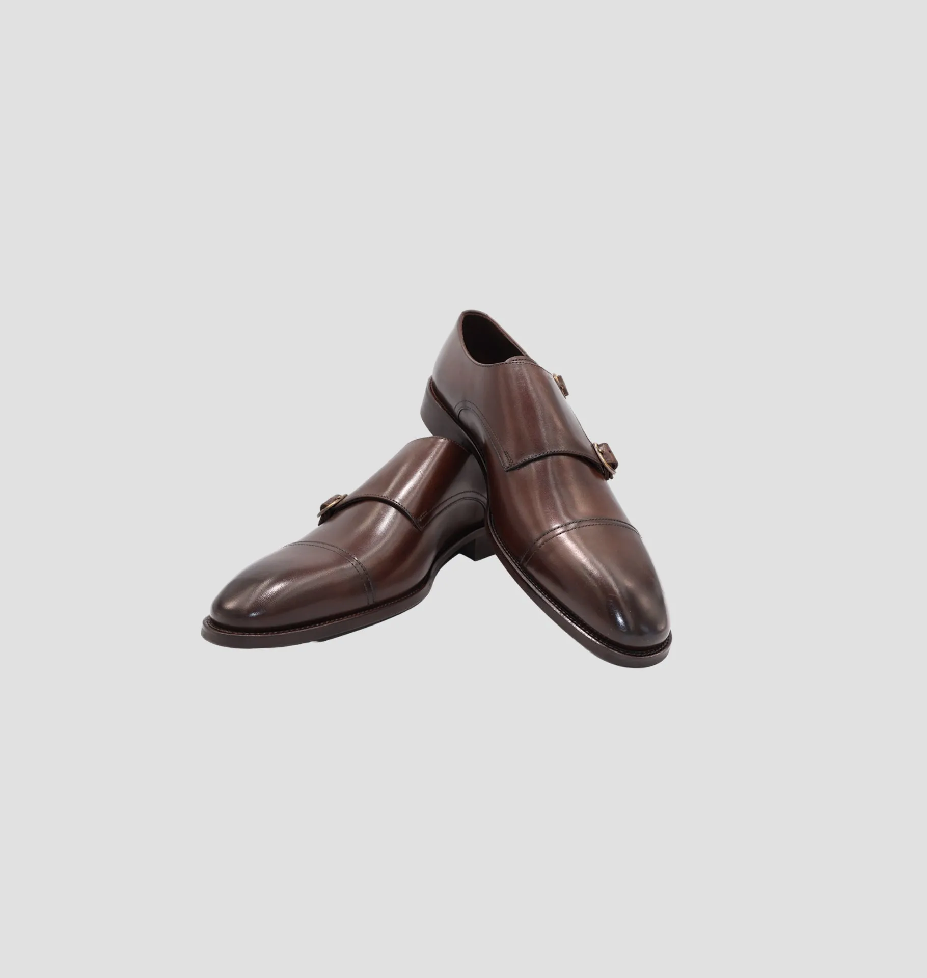 D'S Damat Double Monk Brown Formal Shoes