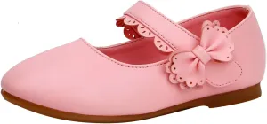 Kids Mary Jane Shoes Toddler Girls Anti-Slip Rubber Soft Sole Closed Toe Flat Princess Wedding Dress Shoes