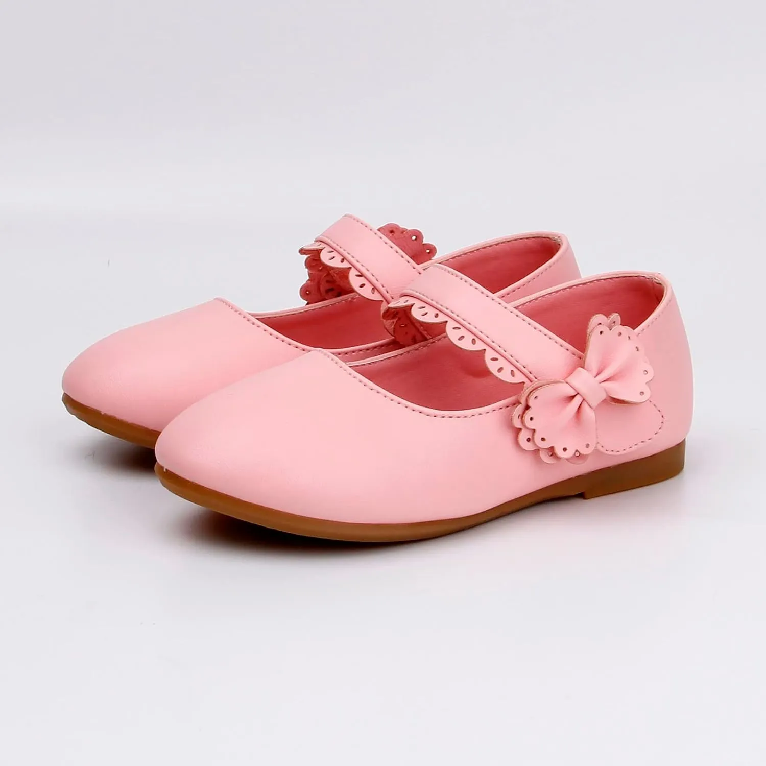 Kids Mary Jane Shoes Toddler Girls Anti-Slip Rubber Soft Sole Closed Toe Flat Princess Wedding Dress Shoes