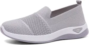Kubbon Orthopedic Walking Shoes for Women Slip On Sneakers Mesh Up Stretch Platform Sneakers with Arch Support Diabetic Foam Shoes Lightweight Comfortable Breathable Shoe