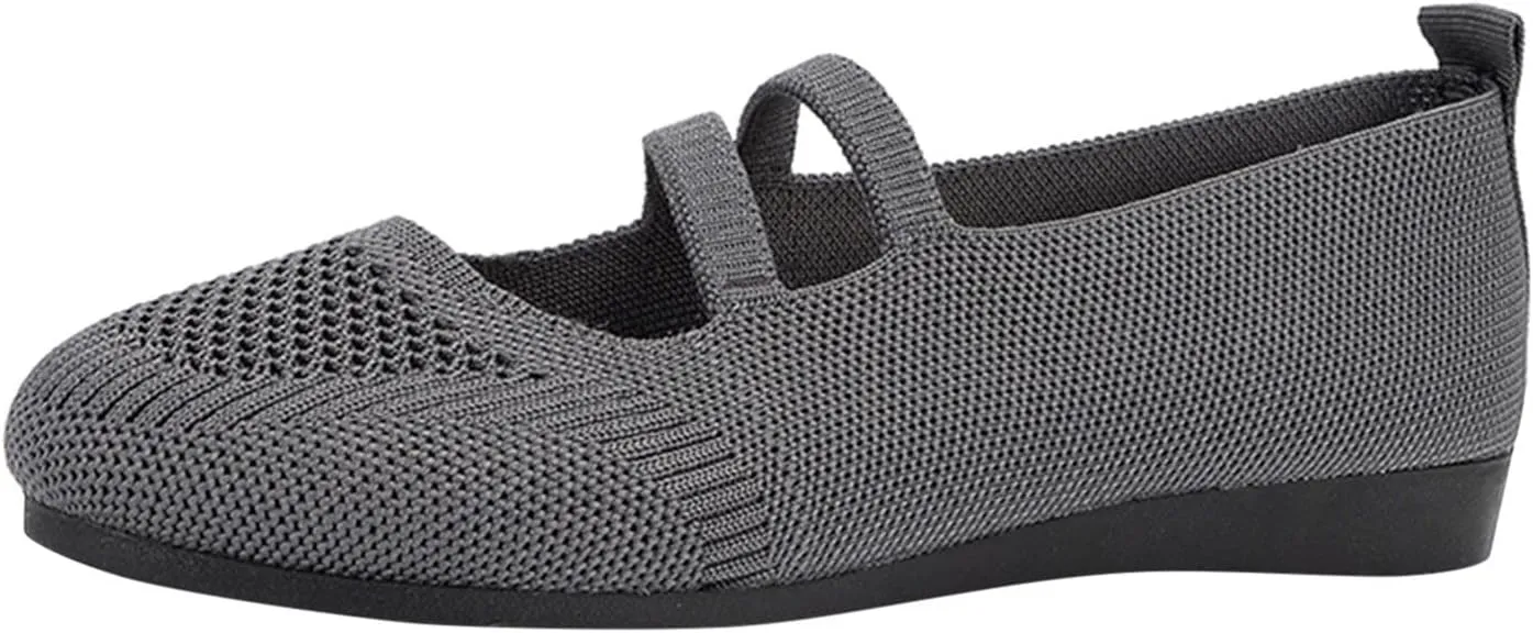 Ladies Fashion Solid Color Breathable Knitting Comfortable Flat Casual Shoes Toddler Casual Loafers Flat Shoes