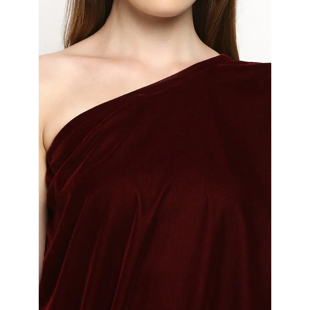 Monk & Mei Shakira-Dress-Maroon