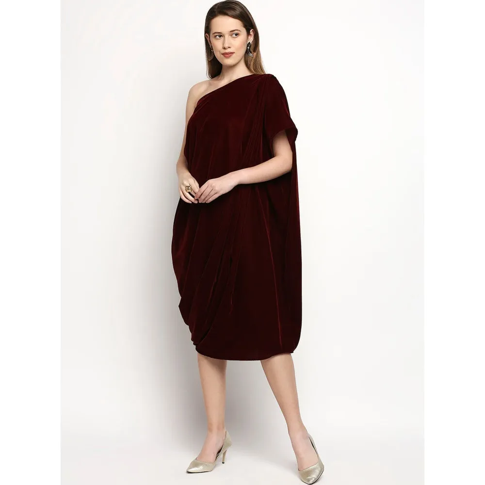 Monk & Mei Shakira-Dress-Maroon