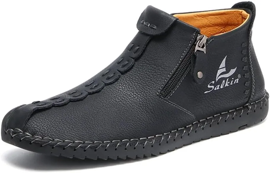 Phanile Mens Walking Shoes, Arch Support & Breathable and Light & Non-Slip Shoe, Outdoor Comfy Casual Waterproof Walking Shoe, Handmade Orthopedic Sneakers