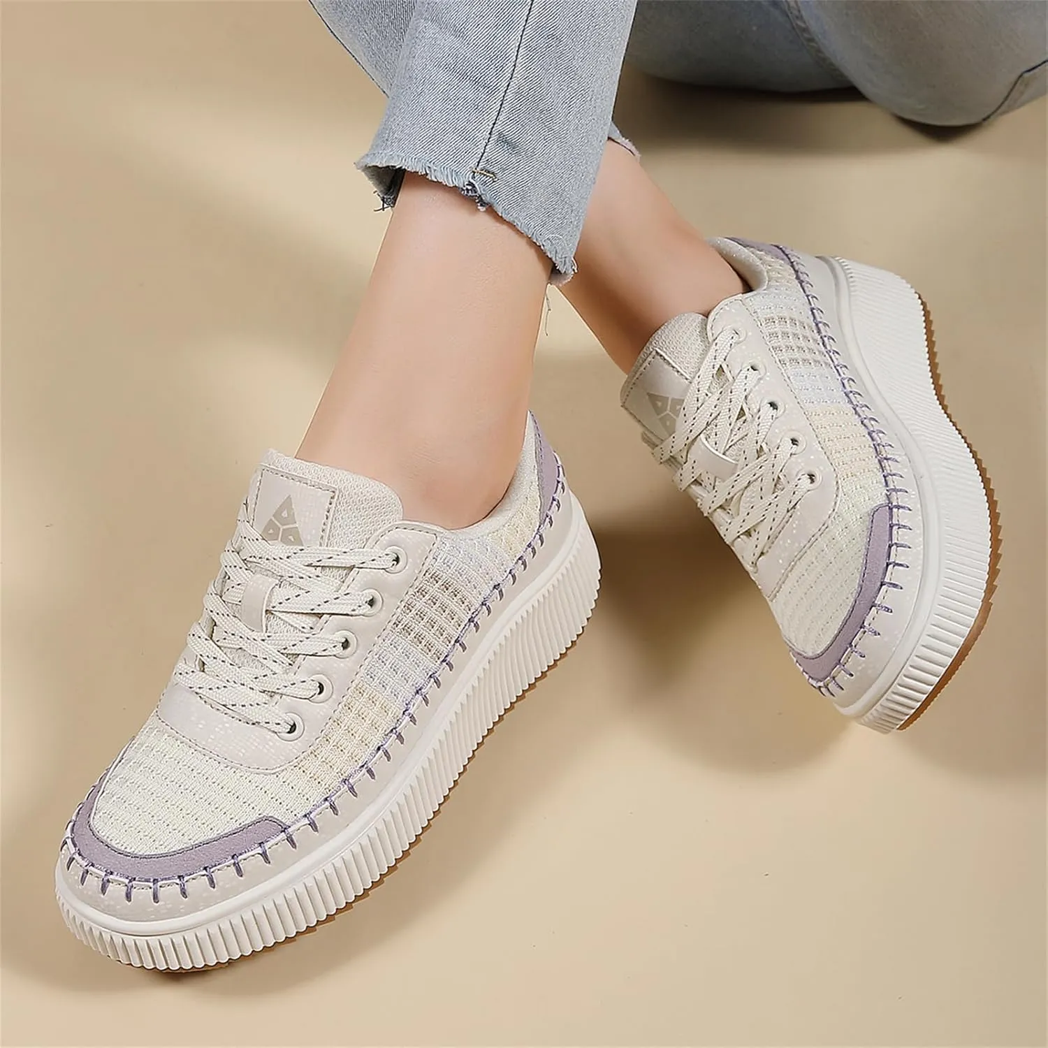 Platform Sneakers for Women Fashion Non-Slip Chunky Casual Walking Shoes Womens Breathable Lightweight Tennis