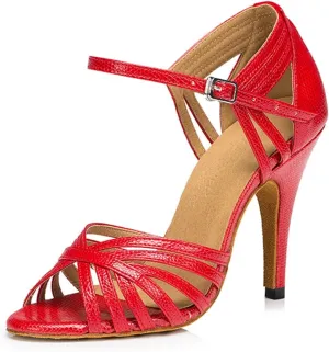 TDA Women's Fashion Single Strap Stiletto High Heel Latin Salsa Ballroom Dance Shoes