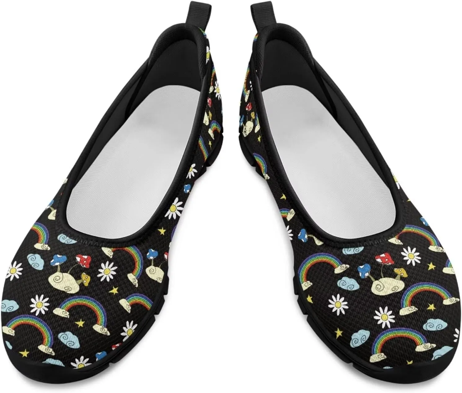 Various Floral Print Women's Flats Round Toe Ballet Loafers Lightweight Mesh Breathable Casual Sneakers Work & Travel