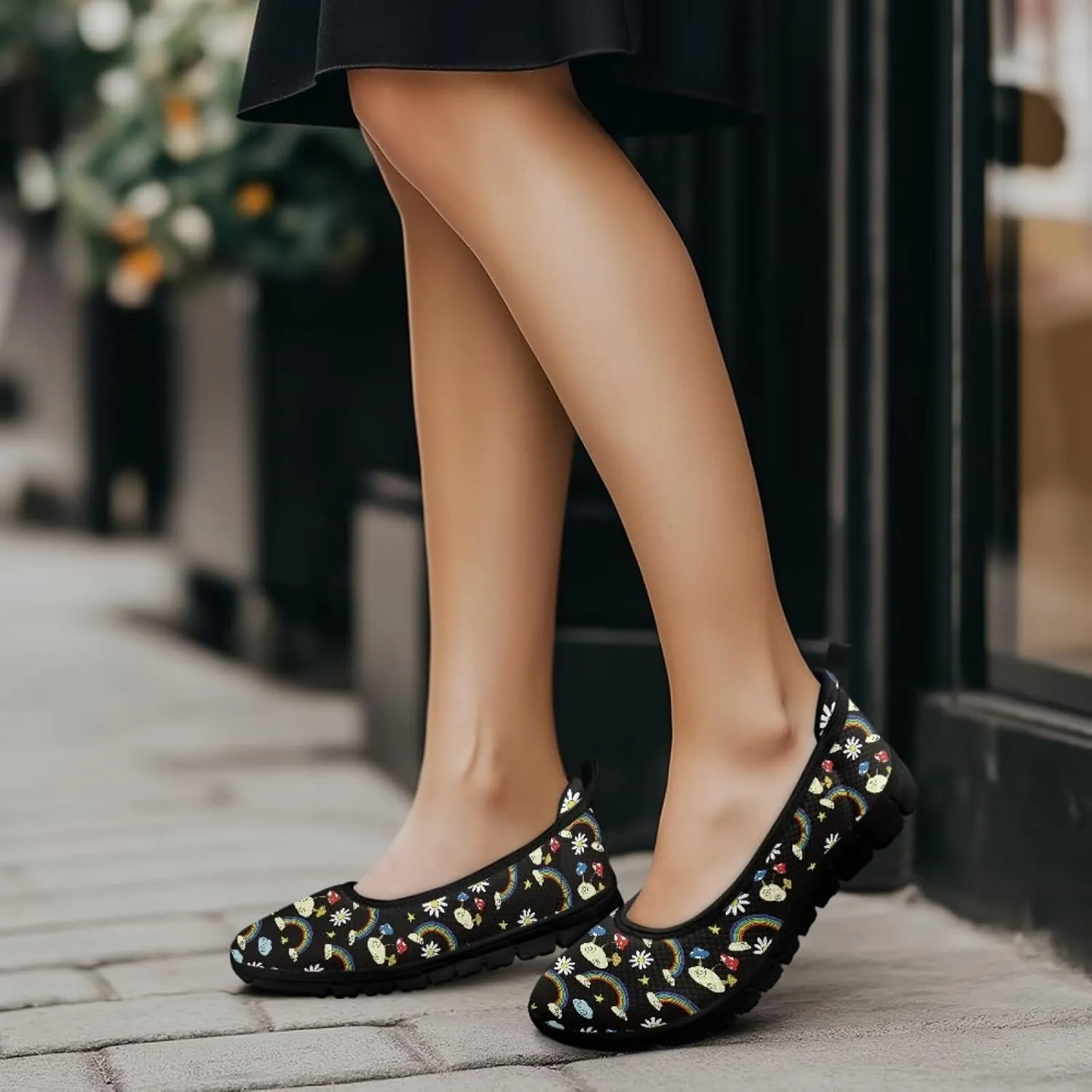 Various Floral Print Women's Flats Round Toe Ballet Loafers Lightweight Mesh Breathable Casual Sneakers Work & Travel