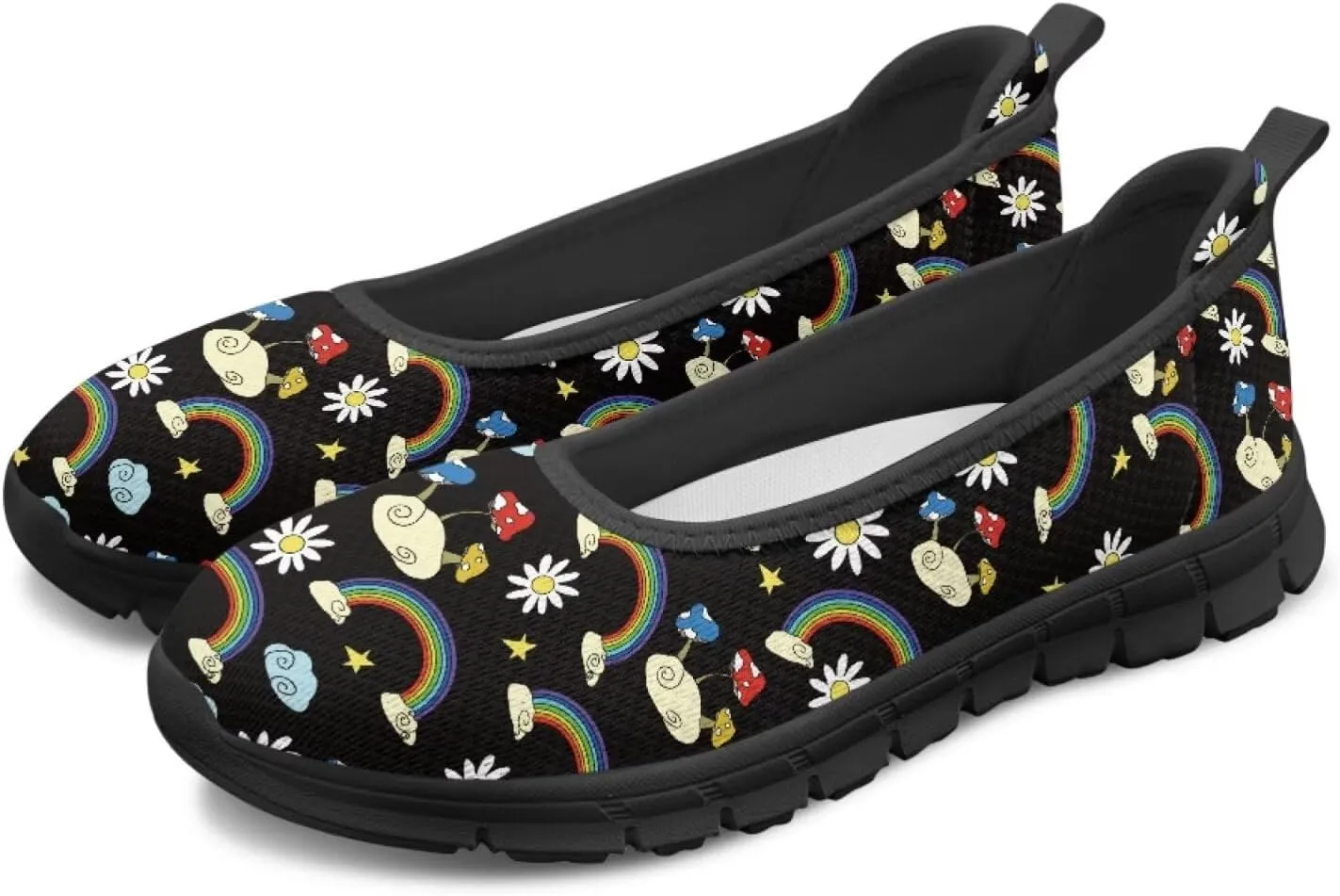 Various Floral Print Women's Flats Round Toe Ballet Loafers Lightweight Mesh Breathable Casual Sneakers Work & Travel