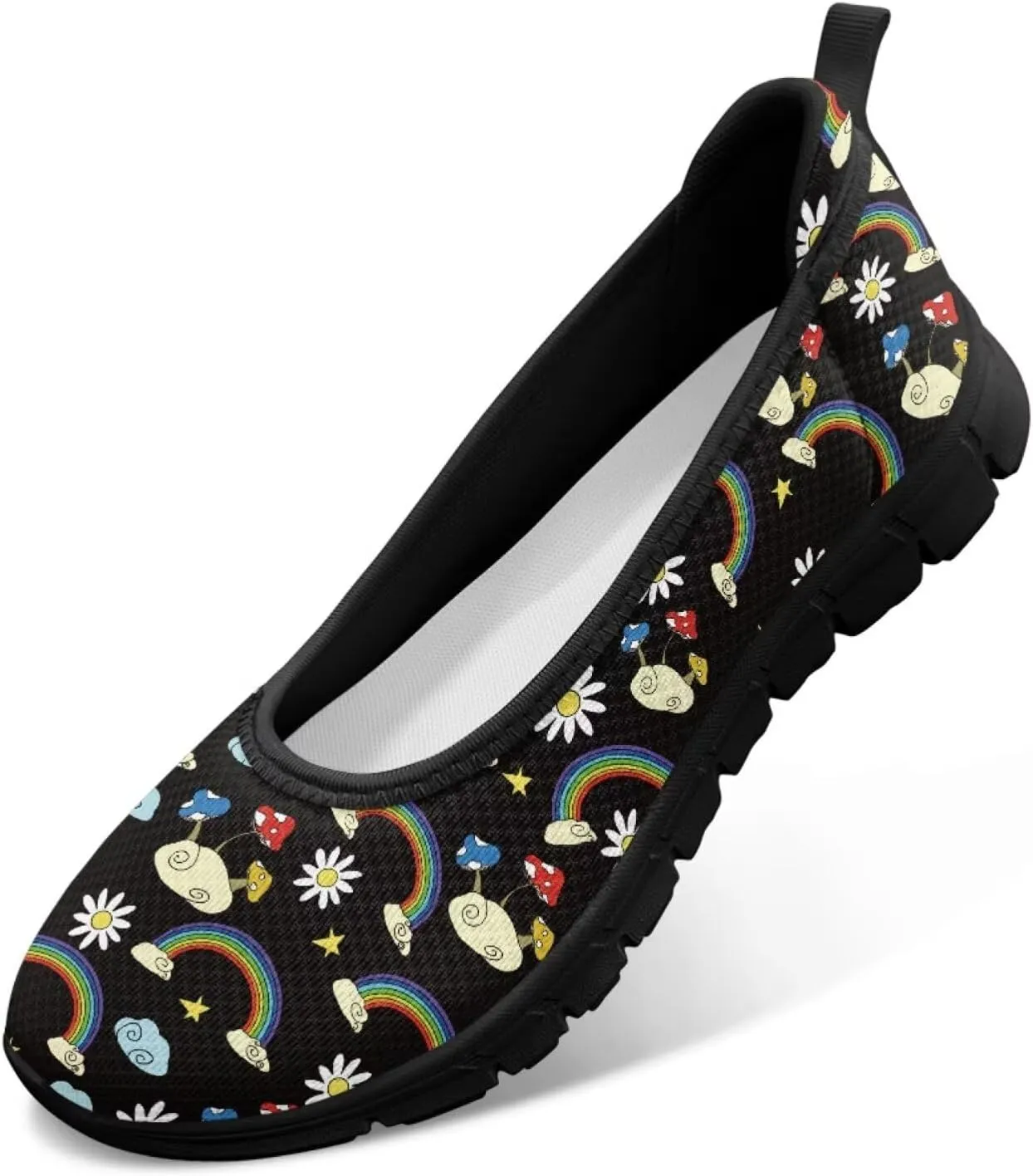 Various Floral Print Women's Flats Round Toe Ballet Loafers Lightweight Mesh Breathable Casual Sneakers Work & Travel