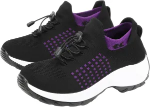 Women Orthopedic Sneakers Slip On for Walking, Breathable Comfortable, Thick Bottom Air Cushion, Non Slip for Gym, Casual Ladies Athletic Shoe