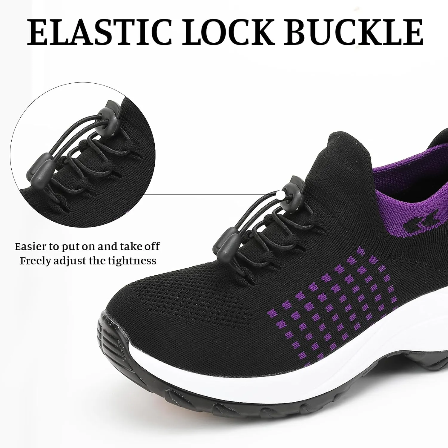 Women Orthopedic Sneakers Slip On for Walking, Breathable Comfortable, Thick Bottom Air Cushion, Non Slip for Gym, Casual Ladies Athletic Shoe