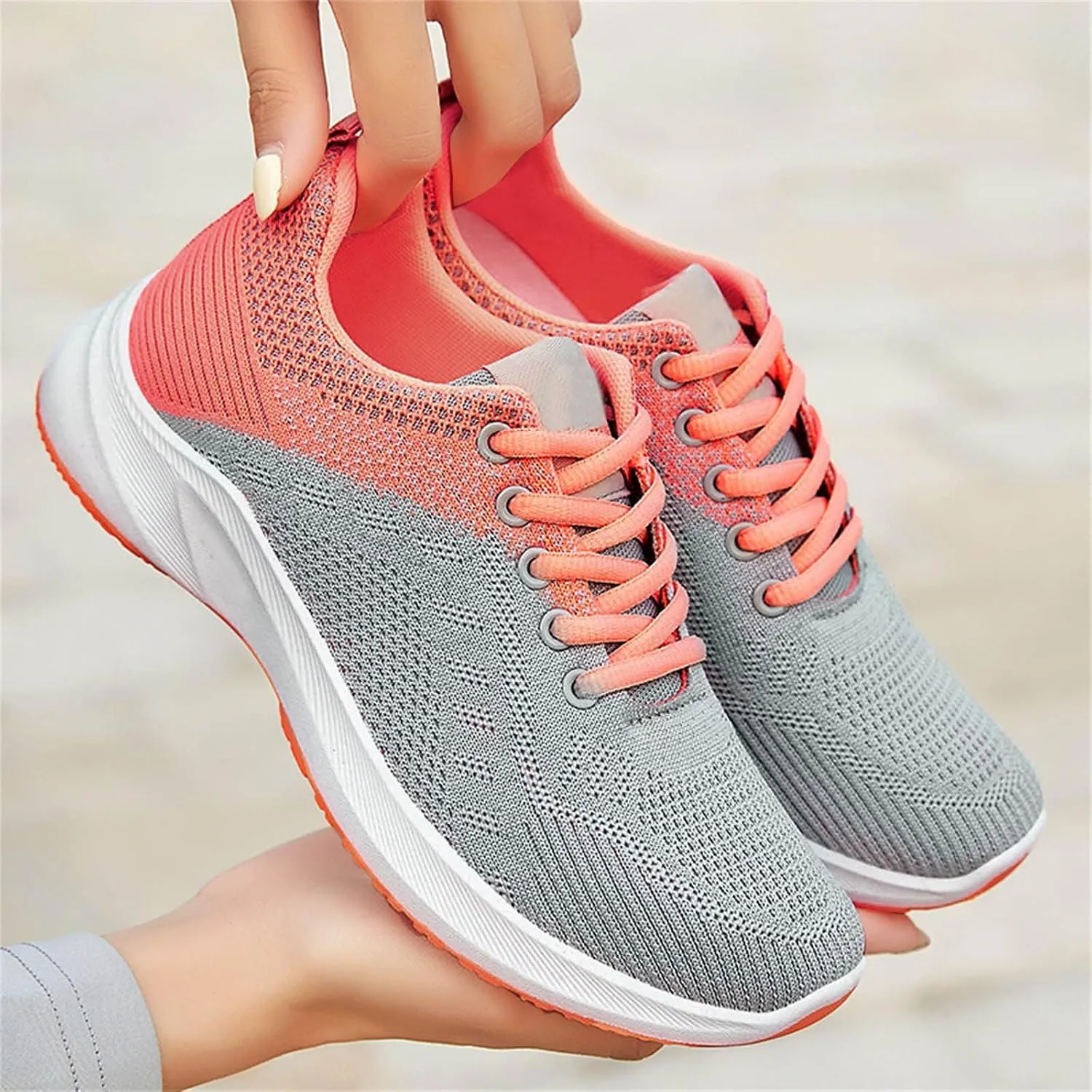 Women's Air Cushion Running Shoes Lightweight Tennis Walking Shoes Mesh Breathable Gym Work Fashion Sneakers Wide Width Toe Box Shoe Arch Support Walking Shoe Plantar Fasciitis Tennis Sneakers