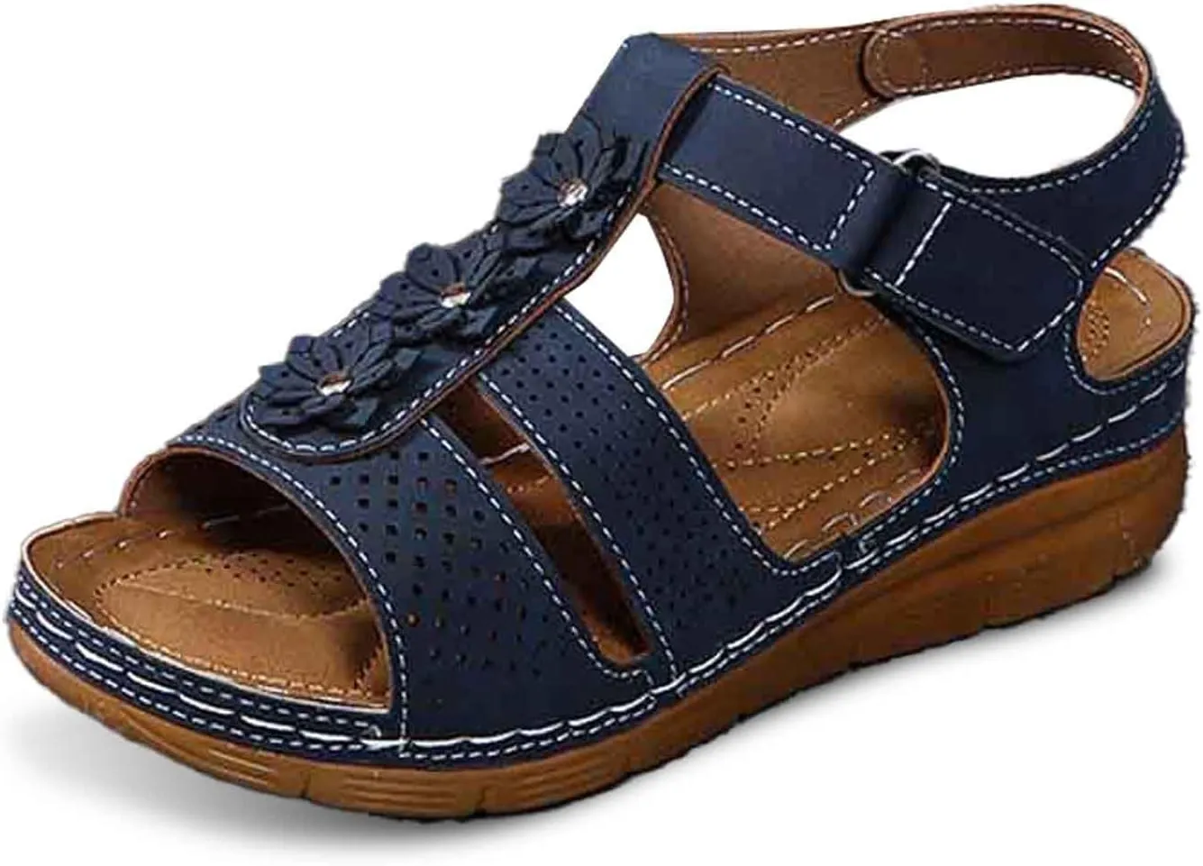 Women's Comfortable Wedge Sandals Breathable Slip On Platform Sandals for Summer Casual Walking Outdoor Open Toe Shoes