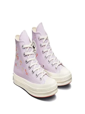 Women's Floral Embroidered Casual Shoes,Light Purple