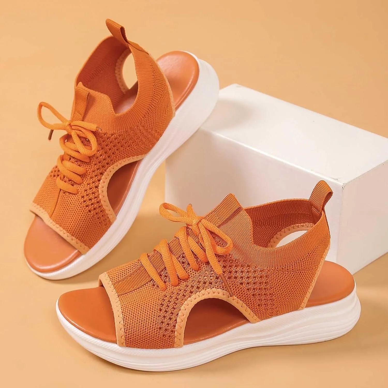 Women's Summer Fashion Cloth Breathable Open Toed Sandals Comfortable Platform Shoes Shoes Women