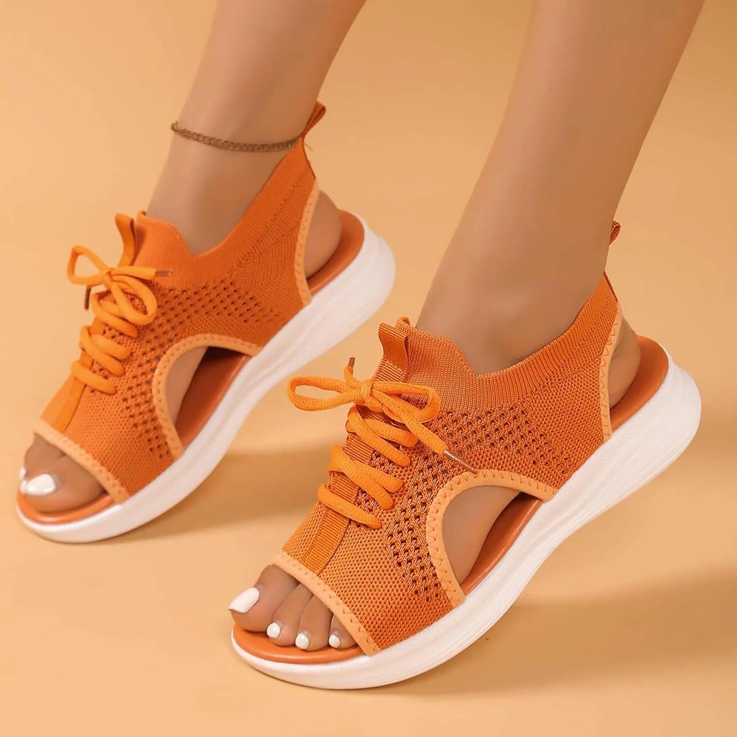 Women's Summer Fashion Cloth Breathable Open Toed Sandals Comfortable Platform Shoes Shoes Women