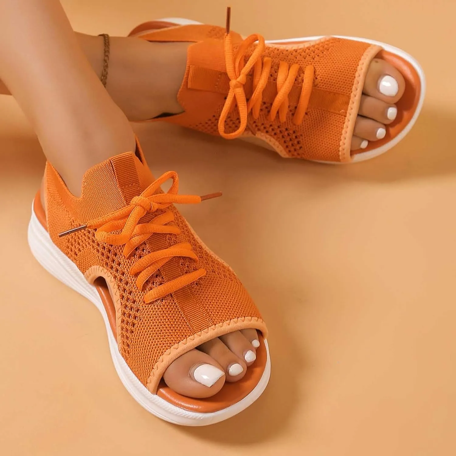 Women's Summer Fashion Cloth Breathable Open Toed Sandals Comfortable Platform Shoes Shoes Women