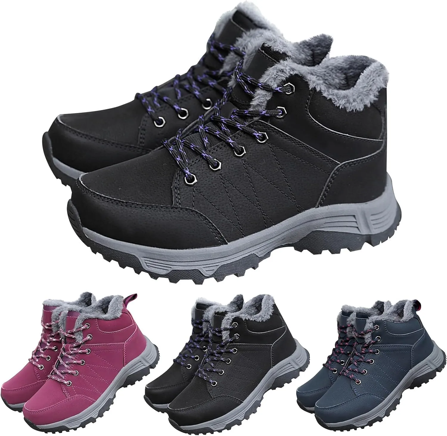 Work Boots for Men Slip On Hiking Sneakers Ankle Ladies Working Shoes for Women with Zipper Waterproof Outdoor Shoes Lightweight Anti Slip Hike Grounded Footwear