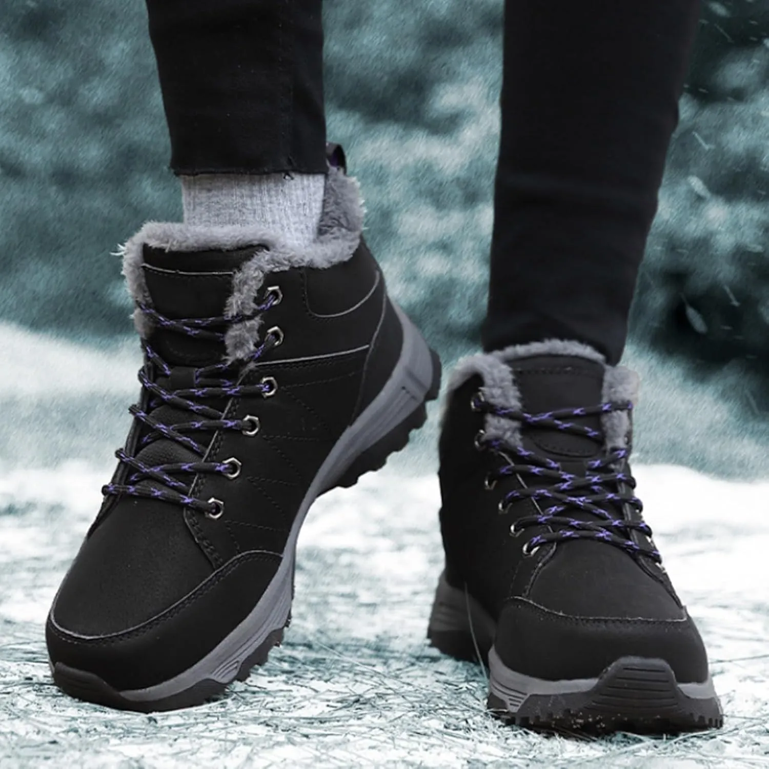 Work Boots for Men Slip On Hiking Sneakers Ankle Ladies Working Shoes for Women with Zipper Waterproof Outdoor Shoes Lightweight Anti Slip Hike Grounded Footwear