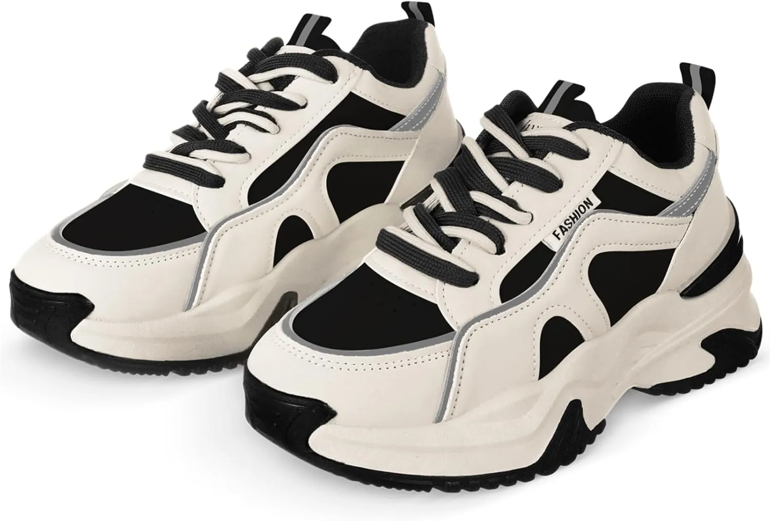 YARNOW 1Pair Womens Fashion Sneakers Stylish Tennis Shoes for Gym Sports Daily Wear Comfortable Breathable Athletic Footwear Multi Occasion Use